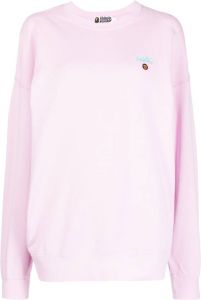 A BATHING APE Sweater met geborduurd logo Roze