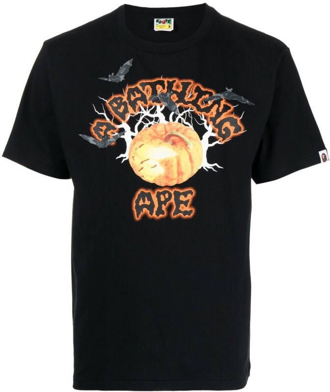 A BATHING APE T-shirt met grafische print Zwart