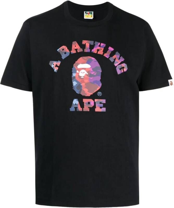 A BATHING APE T-shirt met logopatch Zwart