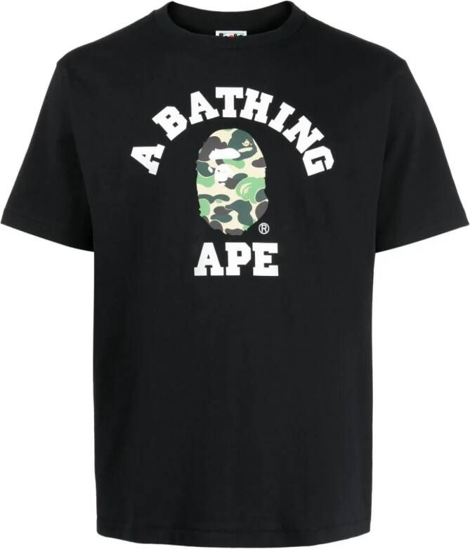 A BATHING APE T-shirt met logoprint Zwart