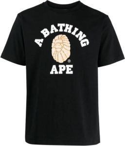 A BATHING APE T-shirt met logoprint Zwart