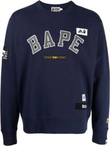 A BATHING APE Sweater met logopatch Blauw