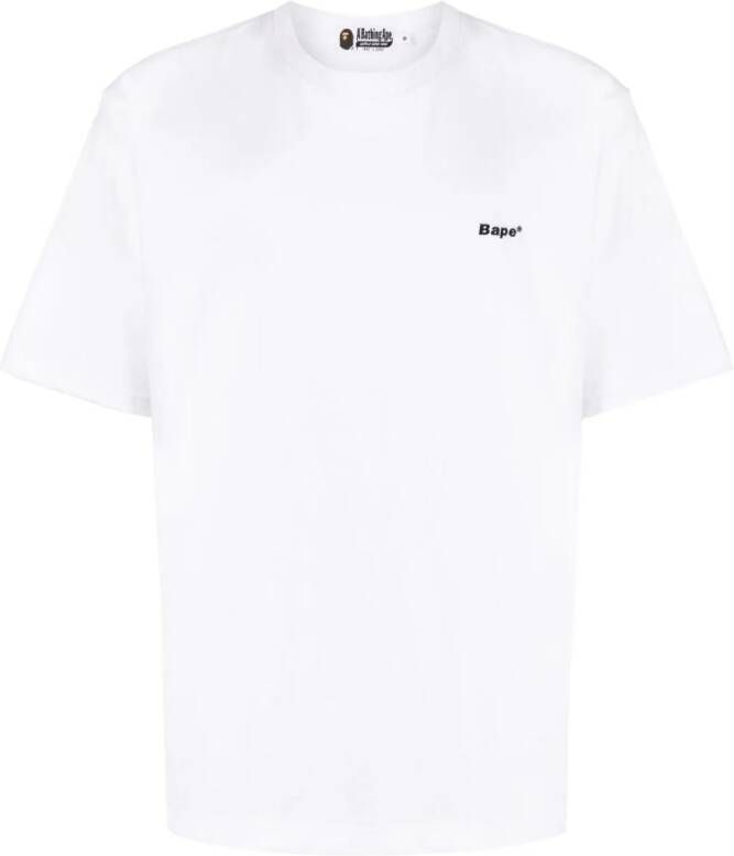 A BATHING APE T-shirt met logopatch Wit