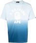 A BATHING APE T-shirt met logoprint Blauw - Thumbnail 1