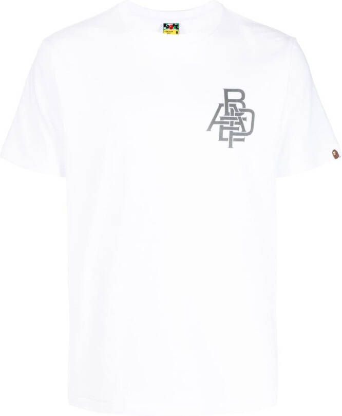 A BATHING APE T-shirt met logoprint Wit