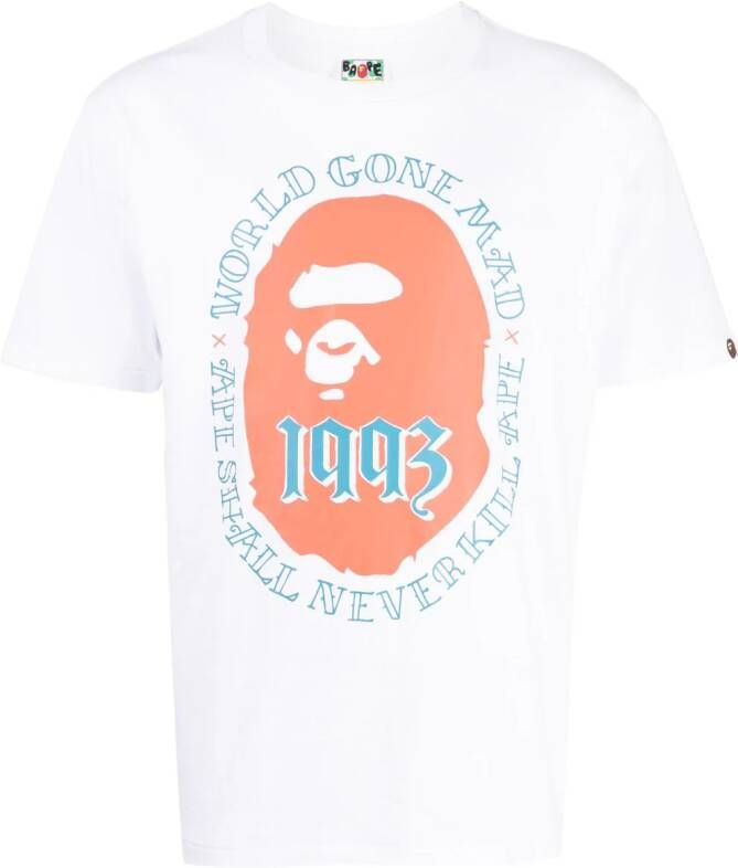 A BATHING APE T-shirt met print Wit