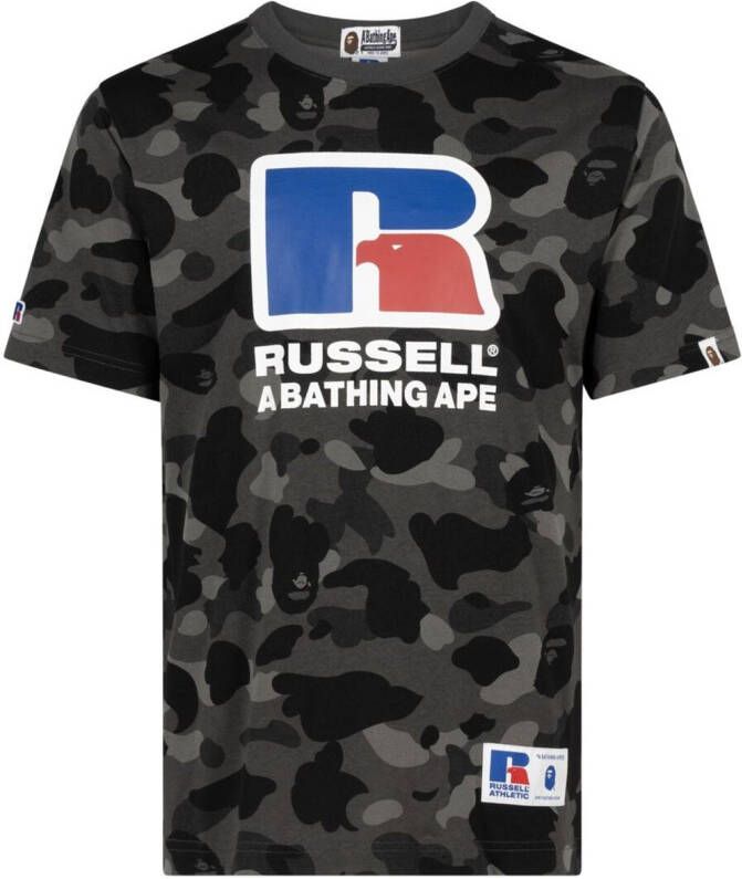 A BATHING APE x Russell Athletic T-shirt Zwart