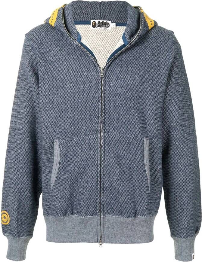 A BATHING APE Hoodie met patch Blauw