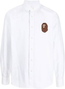 A BATHING APE Overhemd met borduurwerk Wit