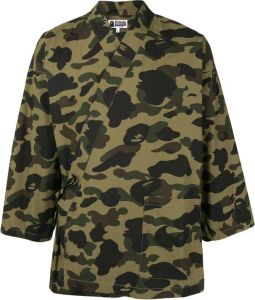 A BATHING APE Overhemd met camouflageprint Groen