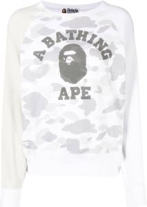 A BATHING APE Sweater met camouflageprint Wit