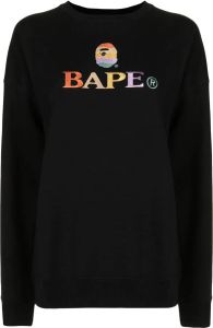 A BATHING APE Sweater met geborduurd logo Zwart
