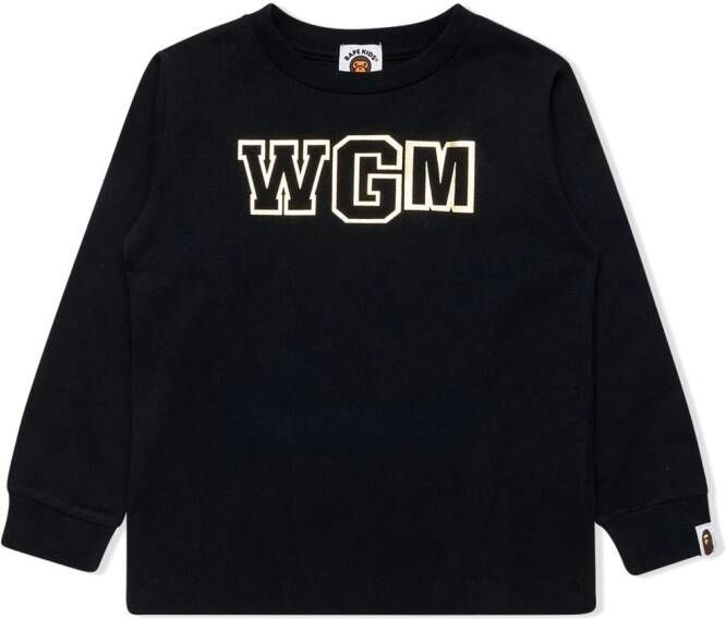 A BATHING APE T-shirt met lange mouwen Zwart