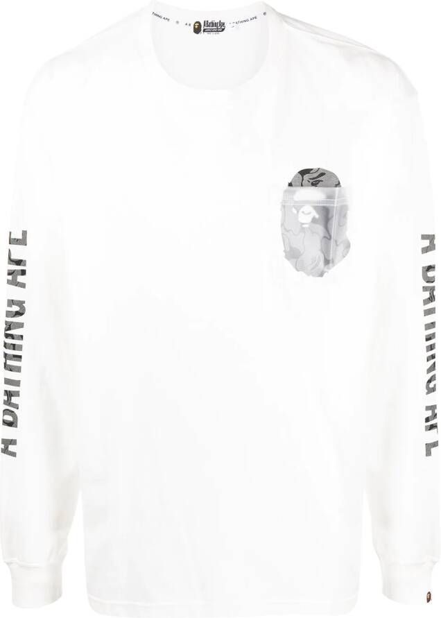 A BATHING APE T-shirt met opgestikte zak Wit