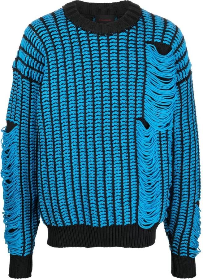 A BETTER MISTAKE Sweater met gerafelde afwerking Blauw