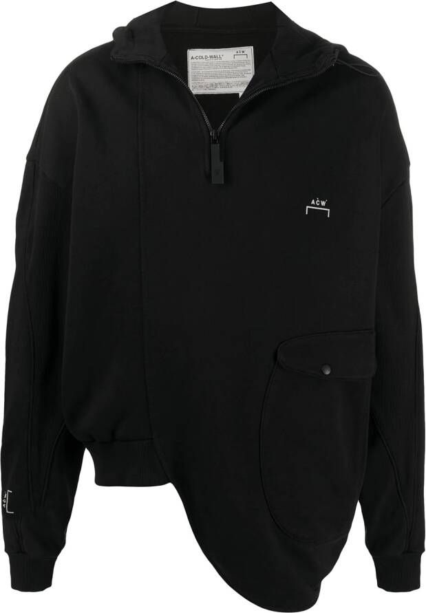 A-COLD-WALL* Asymmetrische hoodie Zwart