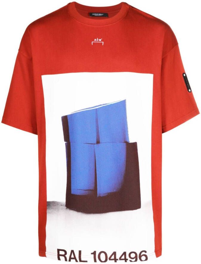 A-COLD-WALL* T-shirt met print Rood