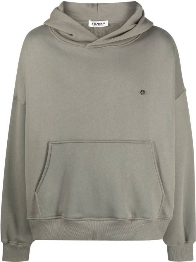 A Paper Kid Hoodie met geborduurd logo Groen