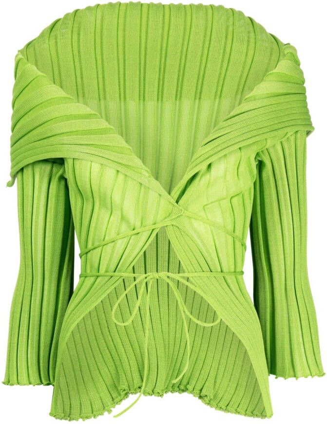 A. ROEGE HOVE Vest met brede kraag Groen
