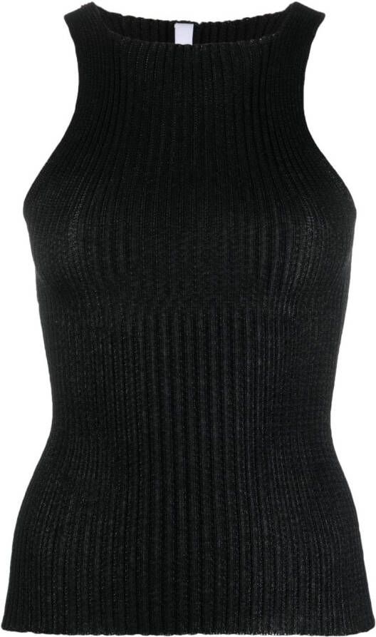 A. ROEGE HOVE Tanktop met hoge hals Zwart