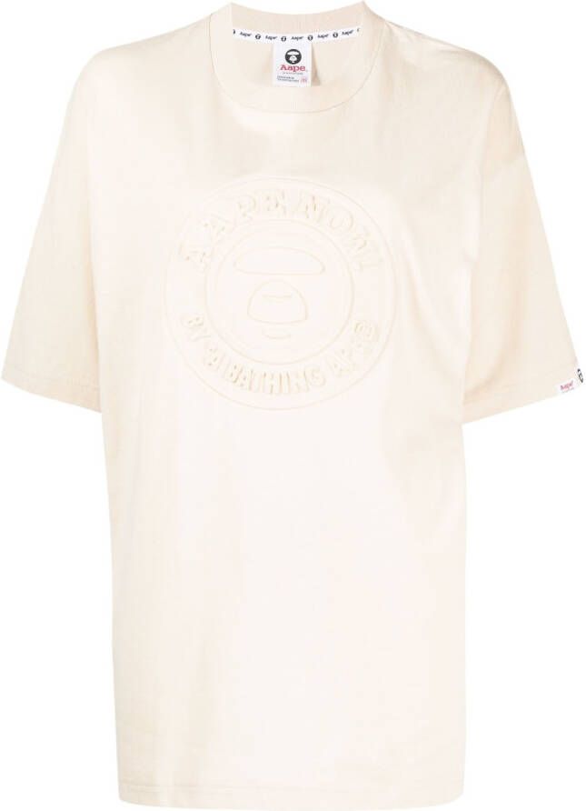 AAPE BY *A BATHING APE T-shirt met logo reliëf Bruin