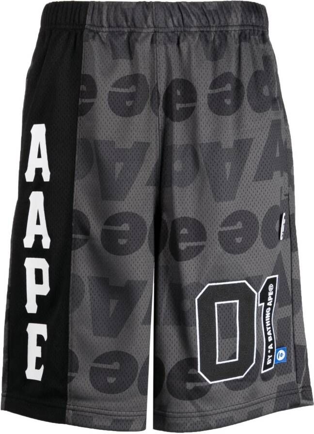 AAPE BY *A BATHING APE Bermuda shorts met logoprint Grijs