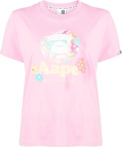 AAPE BY *A BATHING APE graphic-print cotton T-Shirt Roze