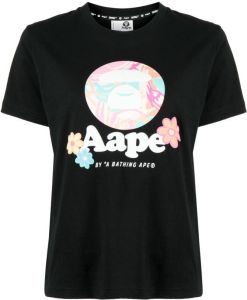 AAPE BY *A BATHING APE graphic-print cotton T-Shirt Zwart