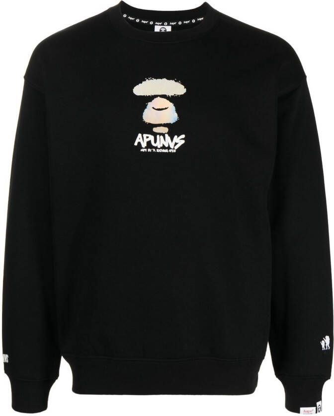 AAPE BY *A BATHING APE Sweater met grafische print Zwart