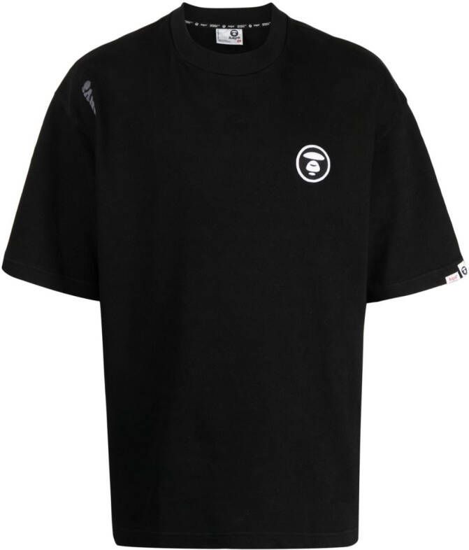 AAPE BY *A BATHING APE T-shirt met logopatch Zwart