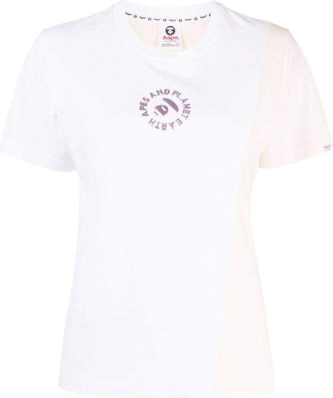 AAPE BY *A BATHING APE T-shirt met ruches Wit