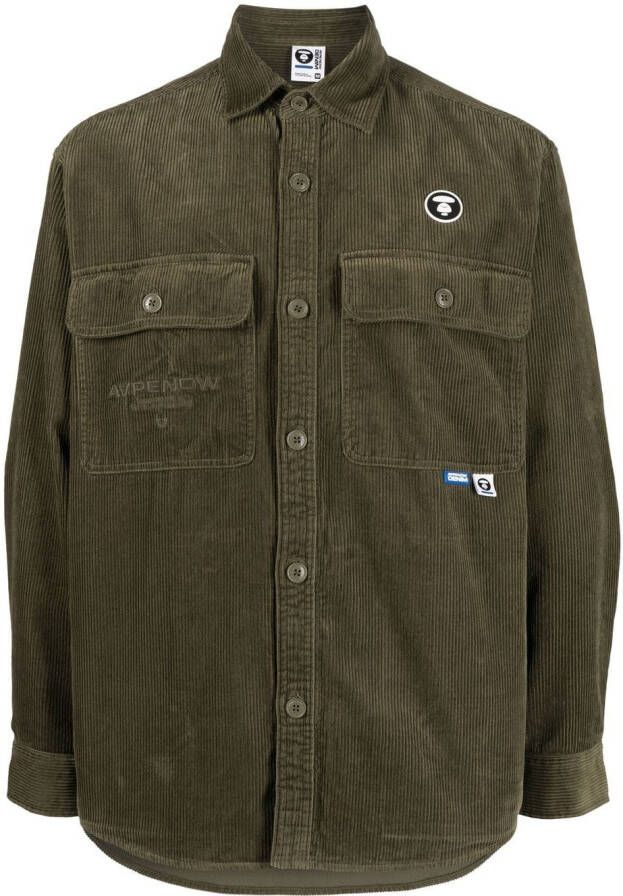 AAPE BY *A BATHING APE Shirtjack met geborduurd logo Groen