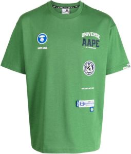 AAPE BY *A BATHING APE T-shirt met logopatch Groen