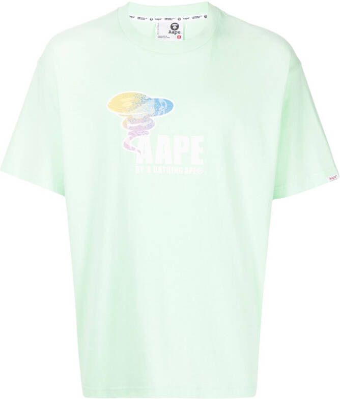 AAPE BY *A BATHING APE T-shirt met logoprint Groen