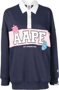 AAPE BY *A BATHING APE Sweater met logoprint Blauw