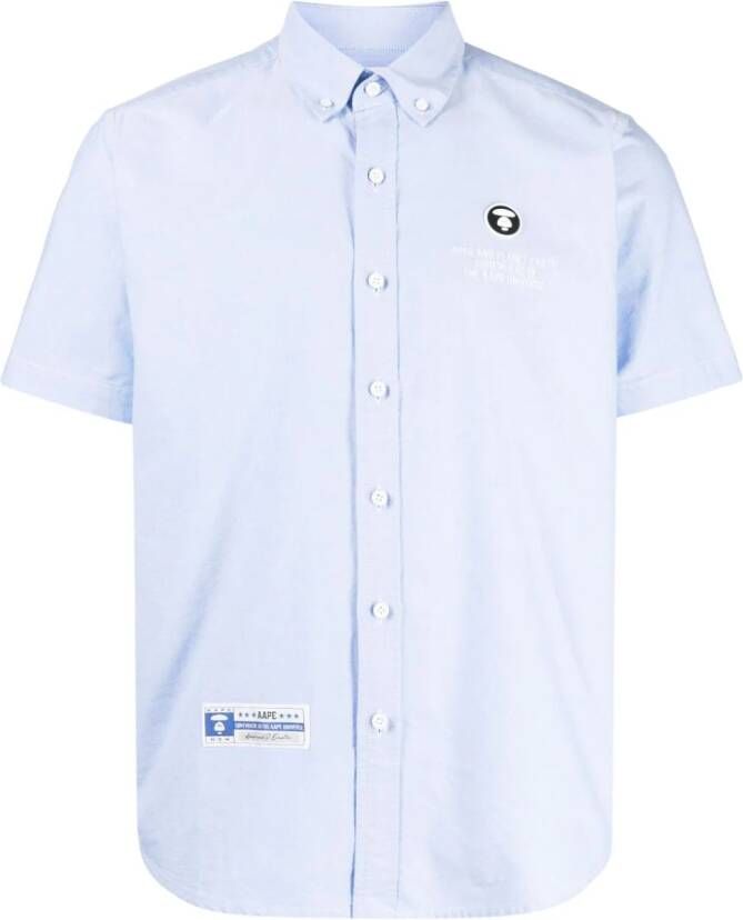 AAPE BY *A BATHING APE Overhemd met geborduurd logo Blauw
