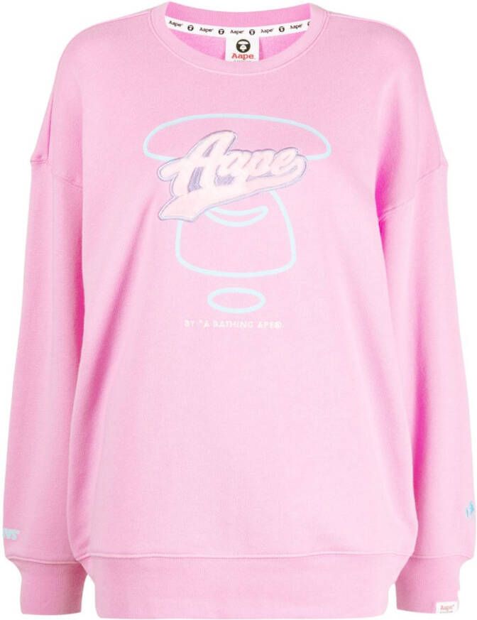AAPE BY *A BATHING APE Sweater met geborduurd logo Roze