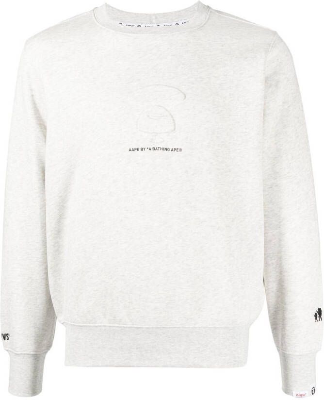 AAPE BY *A BATHING APE Sweater met logoprint Grijs