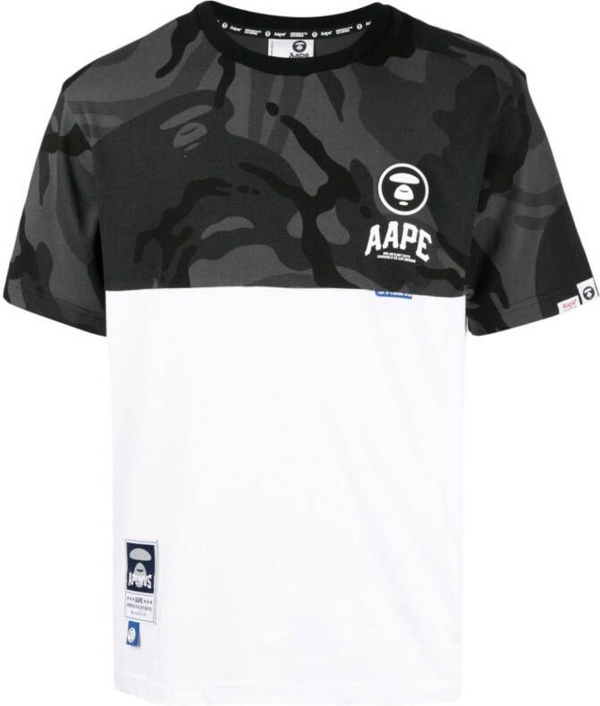 AAPE BY *A BATHING APE T-shirt met camouflageprint Wit