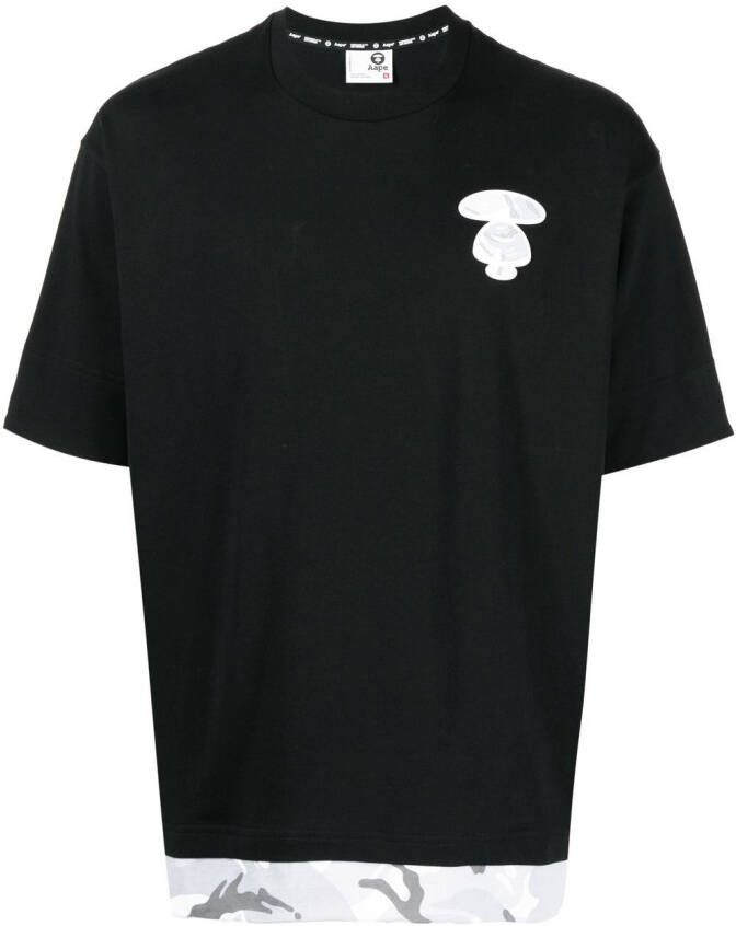AAPE BY *A BATHING APE T-shirt met camouflageprint Zwart