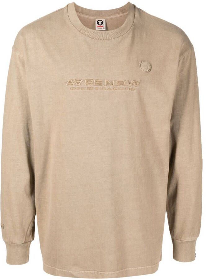 AAPE BY *A BATHING APE T-shirt met geborduurd logo Geel