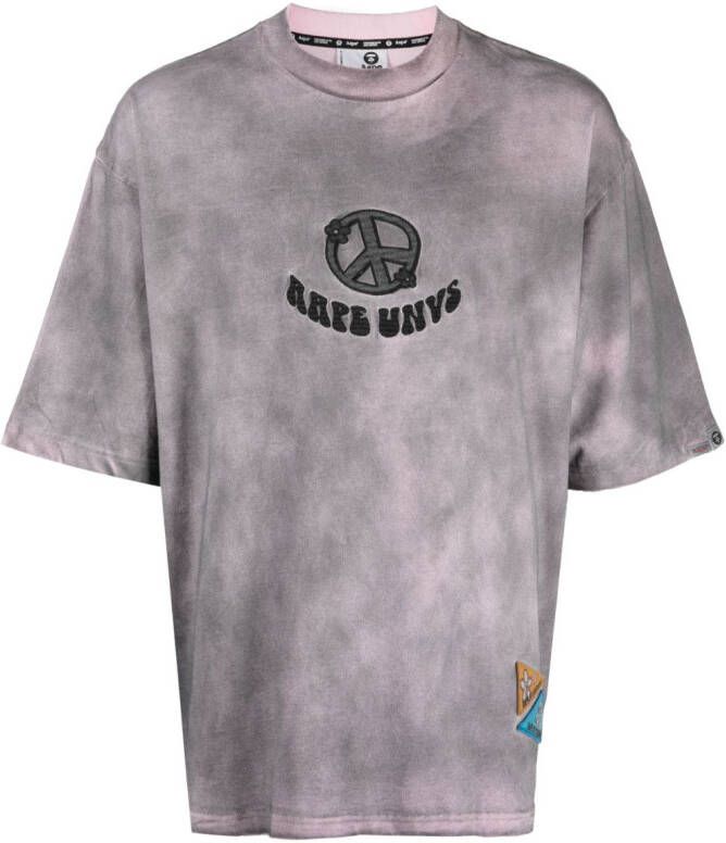 AAPE BY *A BATHING APE T-shirt met geborduurd logo Grijs