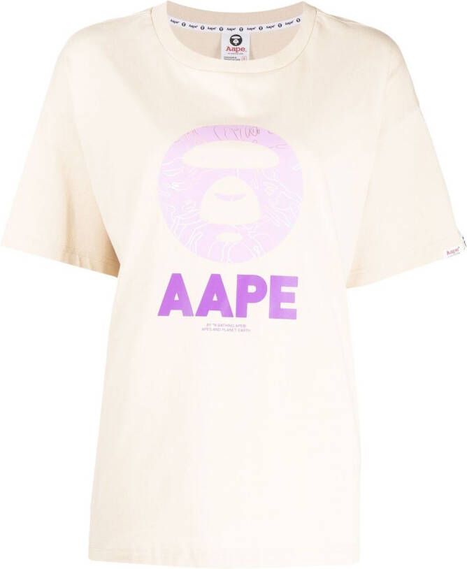 AAPE BY *A BATHING APE T-shirt met logoprint Bruin