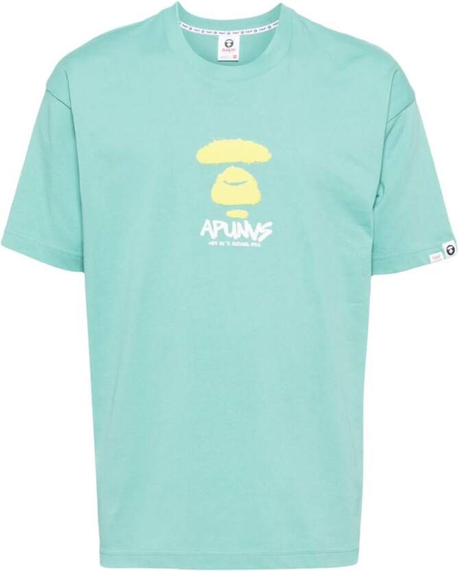AAPE BY *A BATHING APE T-shirt met logoprint Groen