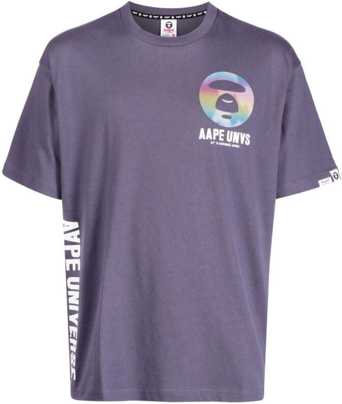 AAPE BY *A BATHING APE T-shirt met logoprint Paars
