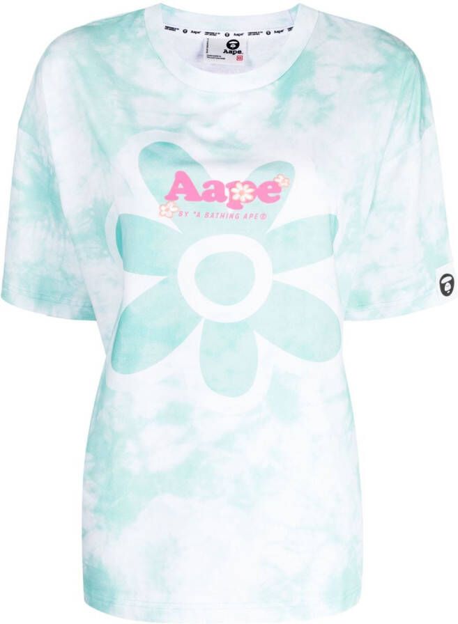 AAPE BY *A BATHING APE T-shirt met tie-dye print Groen