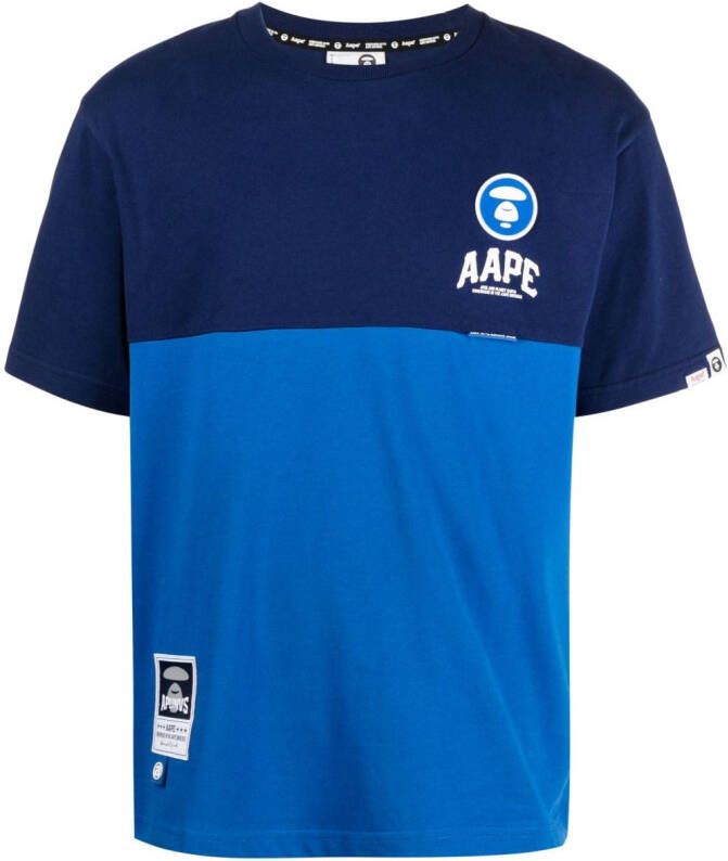 AAPE BY *A BATHING APE T-shirt met vlakken Blauw