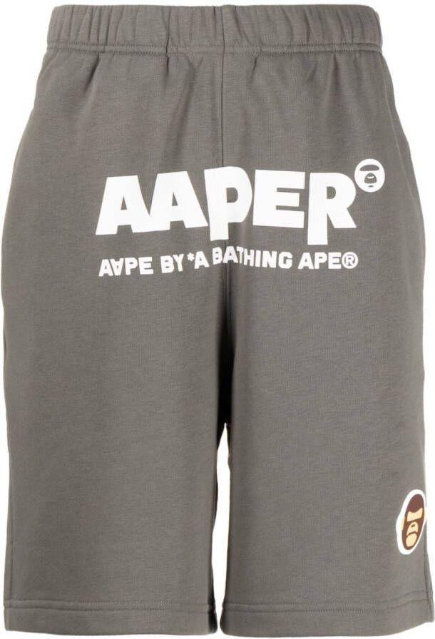 AAPE BY *A BATHING APE Trainingsshorts met logoprint Groen