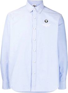 AAPE BY *A BATHING APE Overhemd met geborduurd logo Blauw
