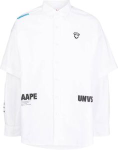 AAPE BY *A BATHING APE Overhemd met gelaagde mouwen Wit